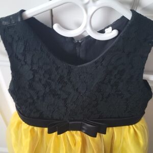 2 Elegant Floral Kids Dresses. Size US 4T. Pink Dress and Black & Yellow Dress